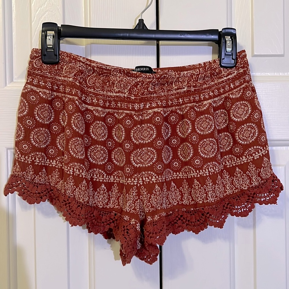 Crochet edged shorts